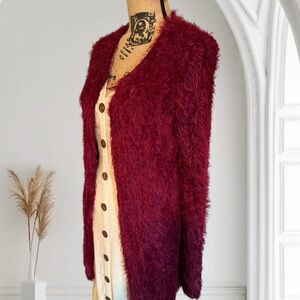 Forever 21 Fuzzy Maroon Sweater